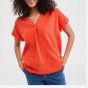 Style & Co Women's Orange V-Neck Top